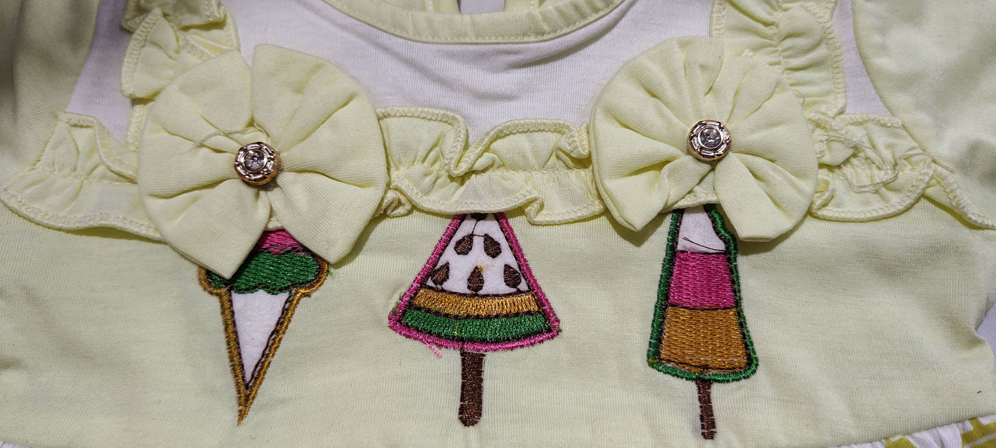 Girls Fine Jersey T-Shirt with Trousers - 2 Piece Set (Gfl-V5-1806)