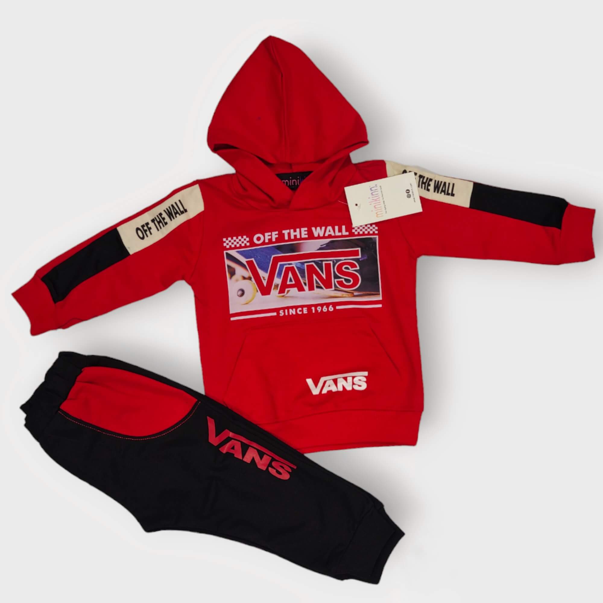 Boys Off The Wall Printed Red Hoodie and bottom