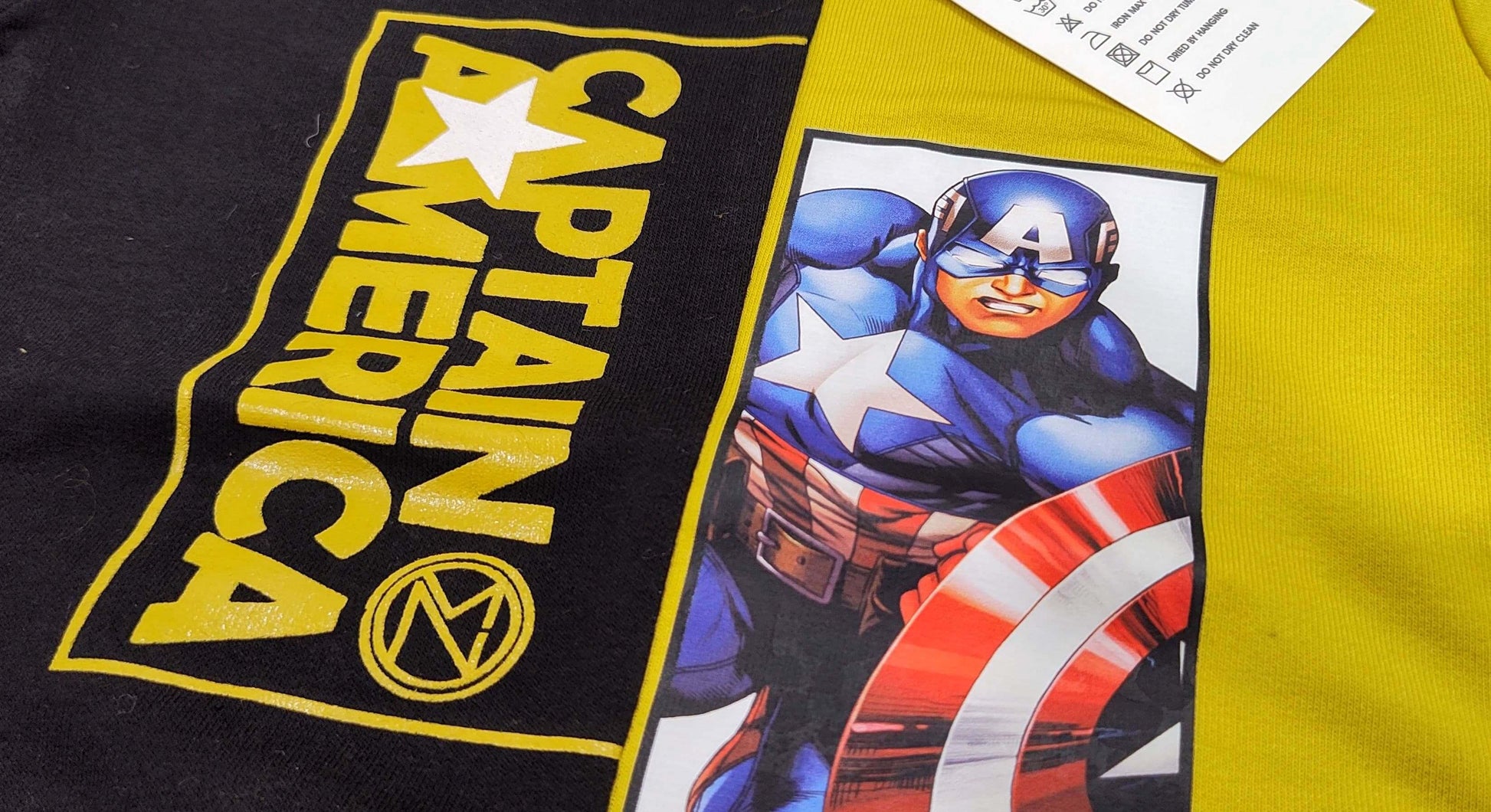 Boys Yellow Captain America Printed Hoodie and bottom