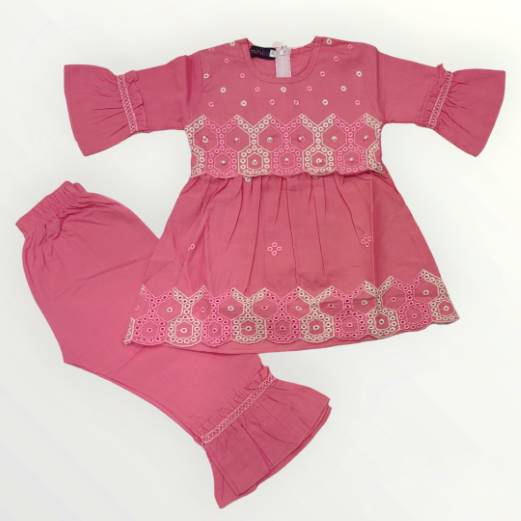 BABY LUCKNOWI CHIKANKARI FROCK AND TROUSER – 2305-1953
