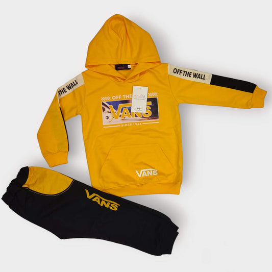 Boys Off The Wall Printed Yellow Hoodie and bottom